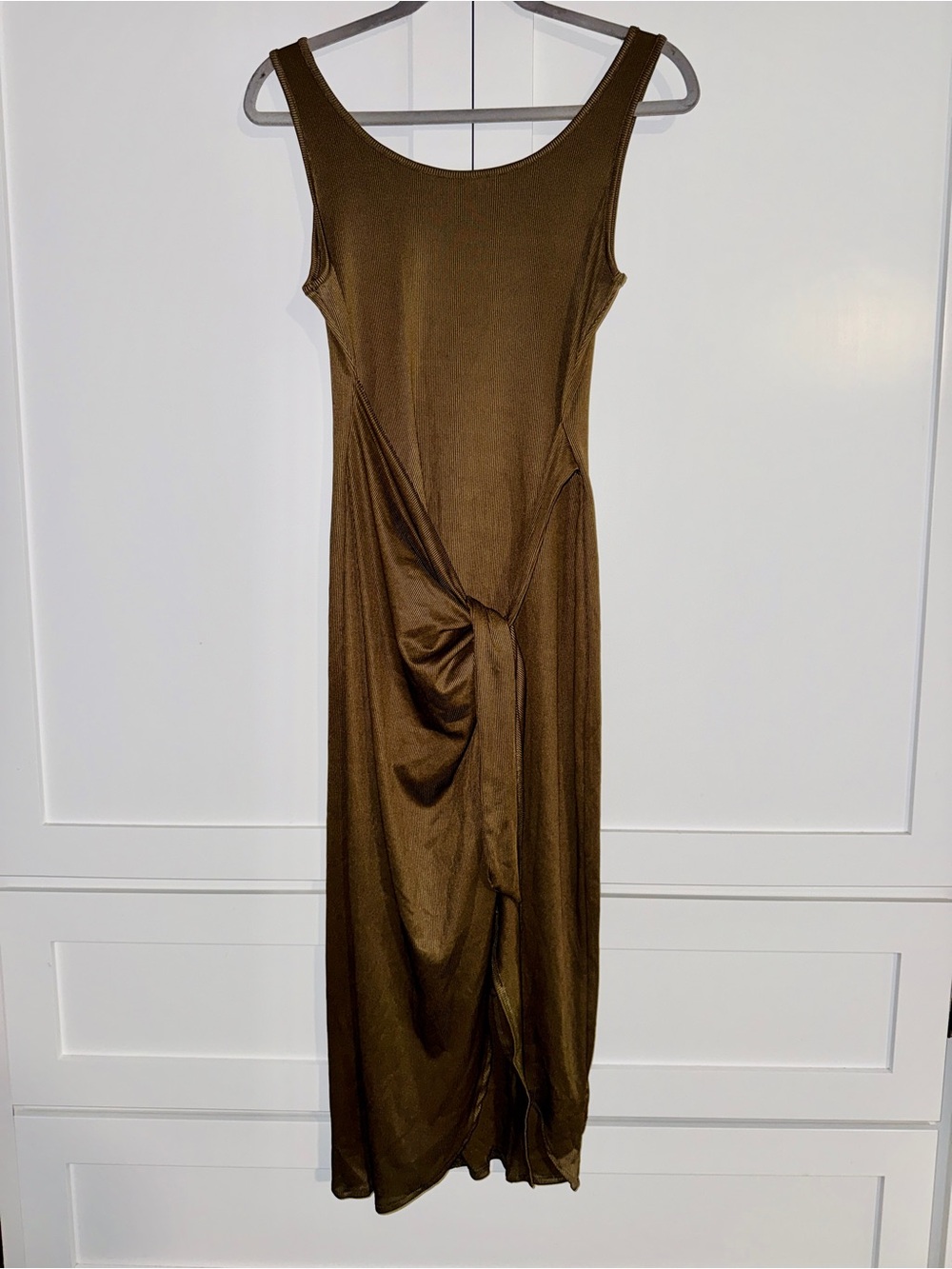SHEIN Brown Knot-Front Maxi Dress